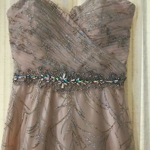 Champaign formal gown. Floor length. Size 12.